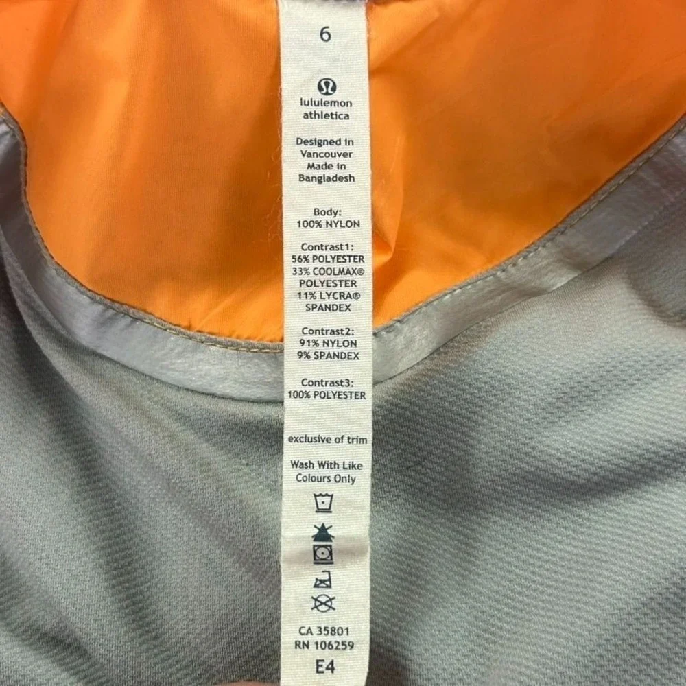 Lululemon Make It Rain Jacket Womens 6 Peach Running Full Zip‎ Vented Athleisure